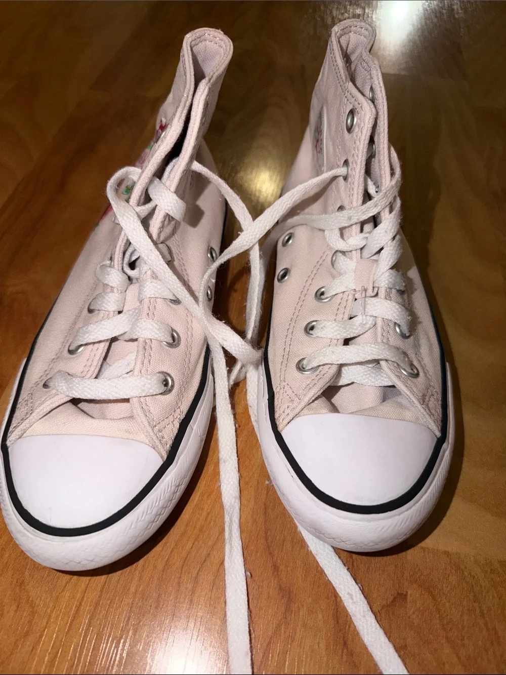 Converse High-Top Canvas Sneakers in Light Pink